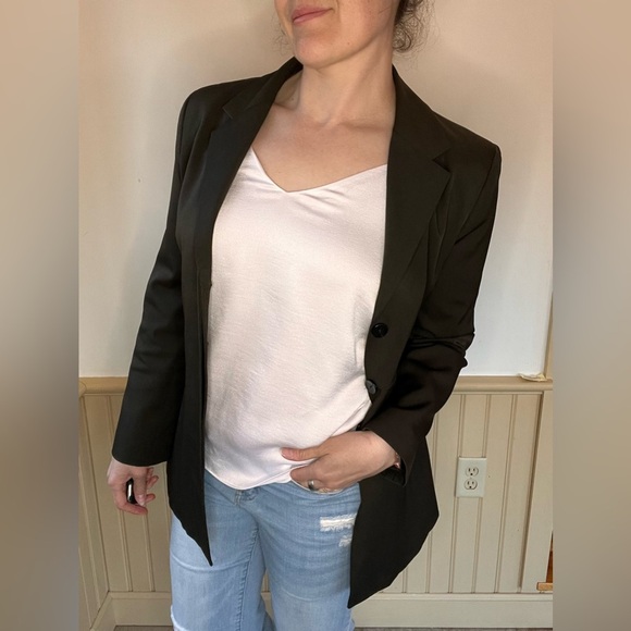 Powerline Blazer Fitted Button Jacket Made In Canada Olive Green Women’s Sz 10 - Picture 3 of 10